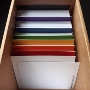 Tabbladen met kleuren voor A7 flashcards of systeemkaarten