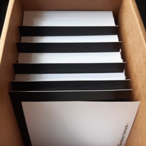 Tabbladen zwart wit voor A7 flashcards of systeemkaarten
