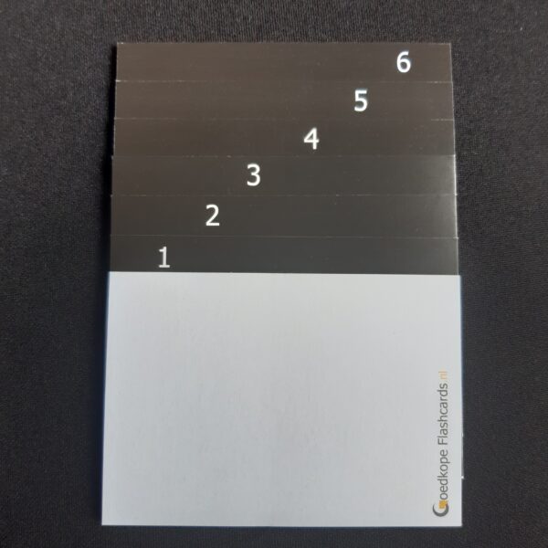 Tabbladen met getallen voor A7 flashcards of systeemkaarten
