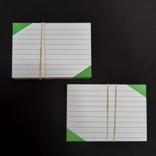 Flashcards met groene hoekjes