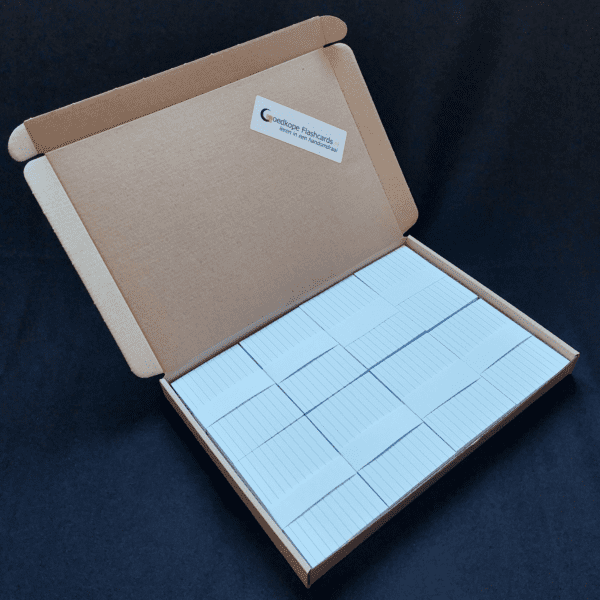 brievenbuspakket met 800 flashcards A7: gelinieerd
